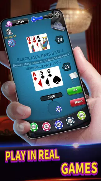 BlackJack 21 lite offline game Captura de tela 0