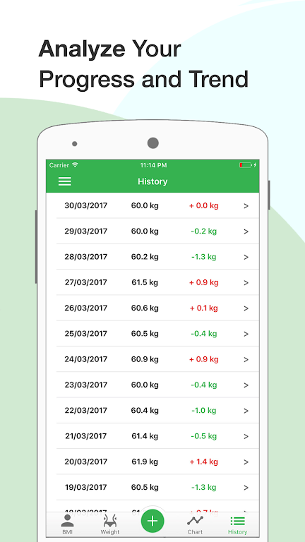 BMI Calculator: Weight Tracker Captura de pantalla 3