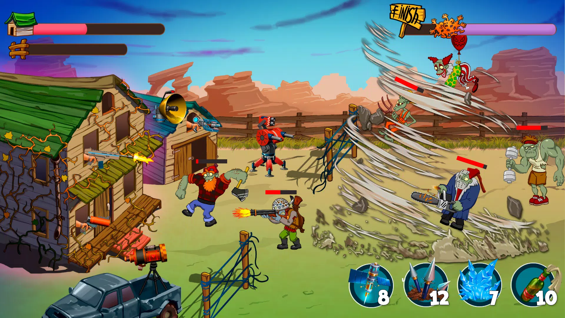 Zombie Rush Village Defense ภาพหน้าจอ 0