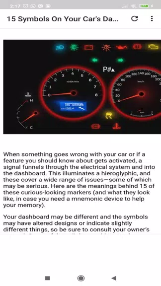 Car dashboard symbols Screenshot 0