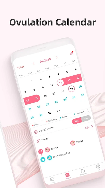 PinkBird Period Tracker Captura de tela 1