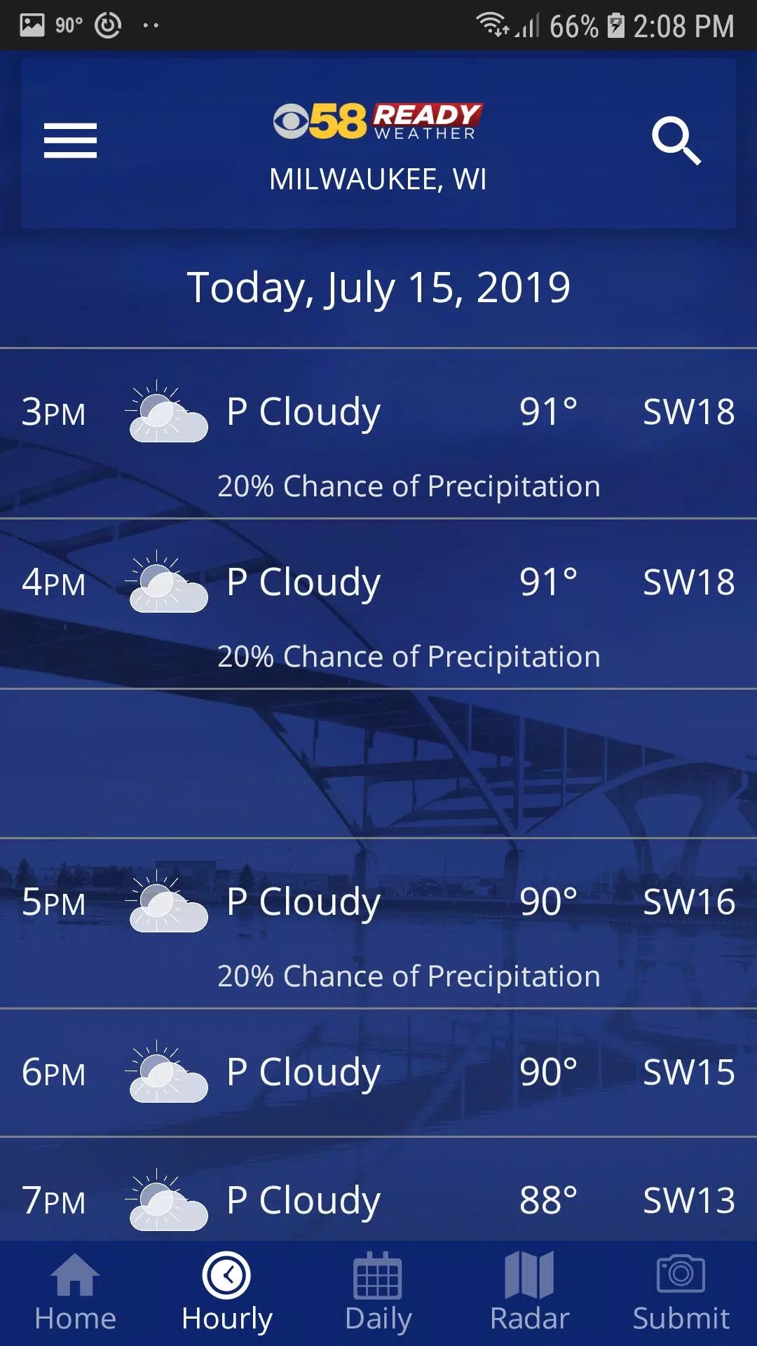 Schermata CBS 58 Ready Weather 2