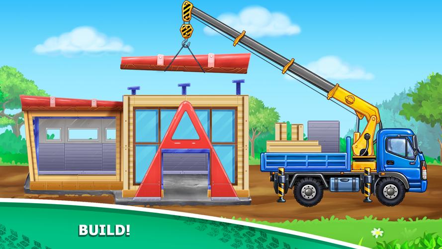 Kids truck games Build a house स्क्रीनशॉट 3