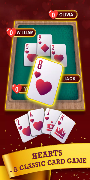 Hearts: Classic Card Game Fun Schermafbeelding 0