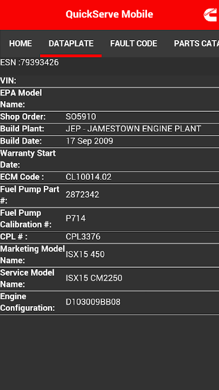 Cummins QuickServe Mobile Capture d'écran 2