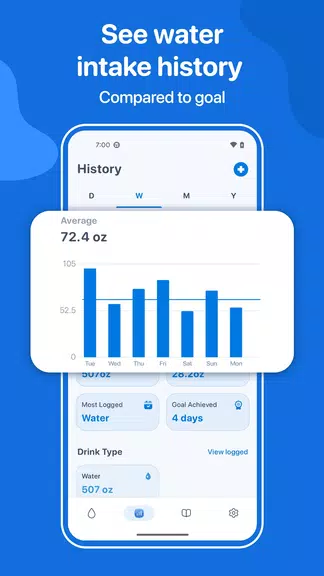 Water Tracker: WaterMinder app स्क्रीनशॉट 1