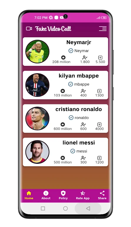 Messi ronaldo neymar calling應用截圖第3張