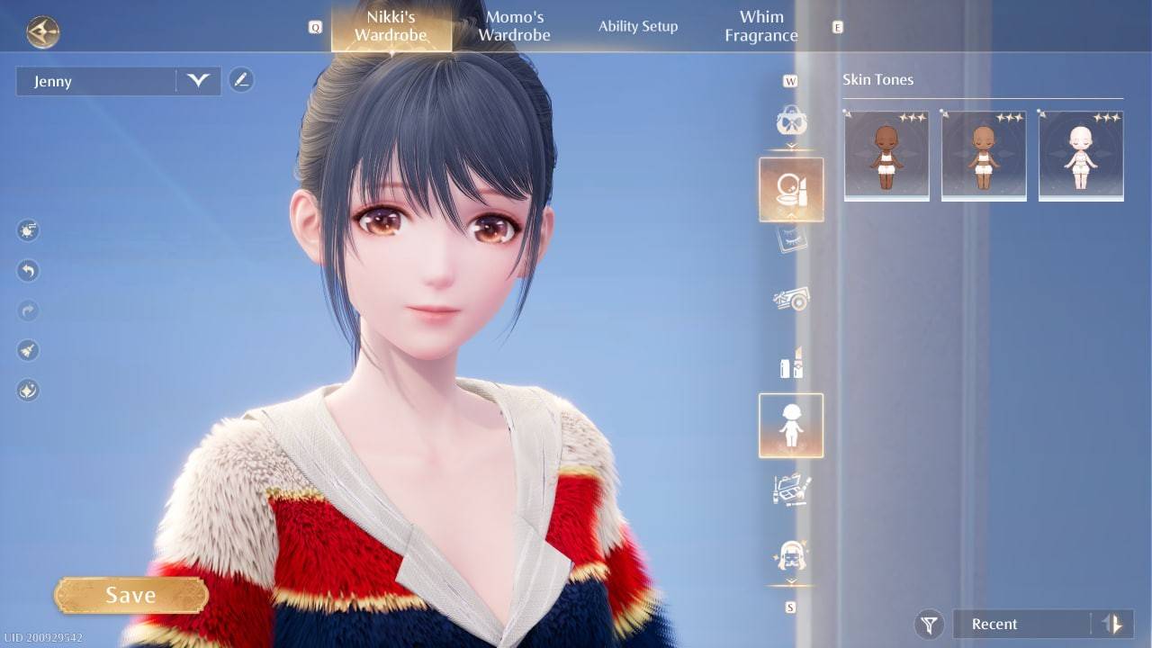 무한대 Nikki의 피부색 변화