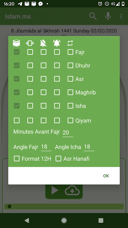 Tempo de oração Qibla Islam.ms Captura de tela 3