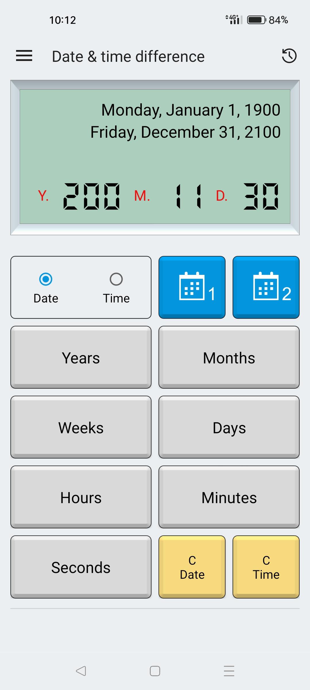 Date & time calculator Скриншот 3