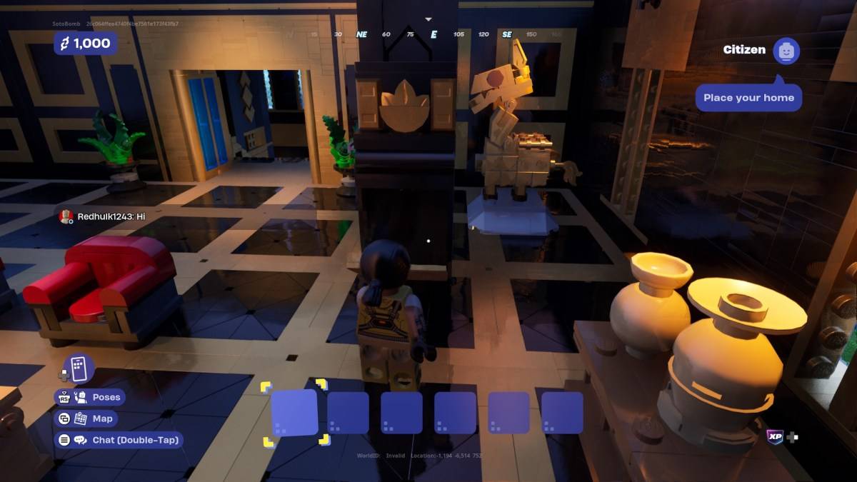 El disparo a la bóveda del banco en Lego Fortnite Brick Life.