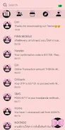 SMS Theme Ribbon Pink messages Скриншот 2