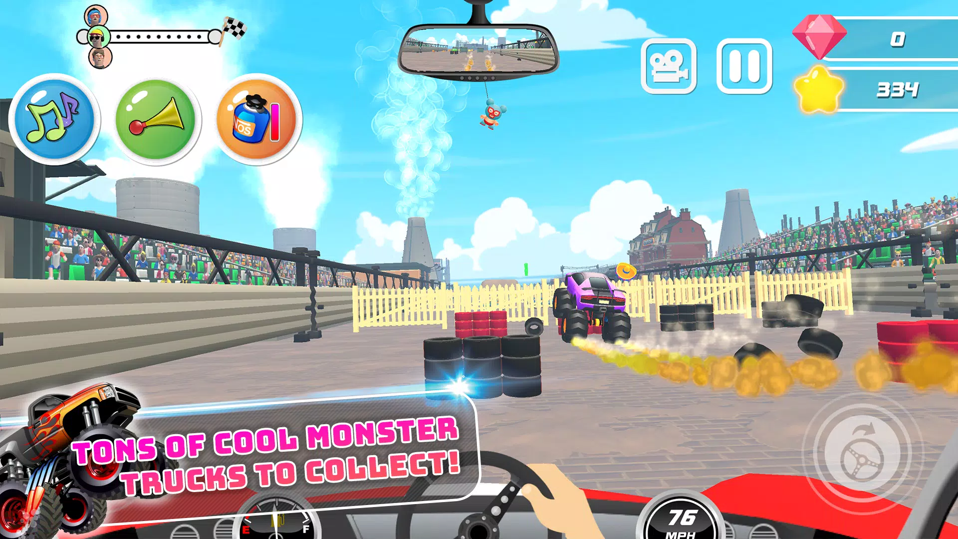 Monster Trucks Kids Race Game Скриншот 1