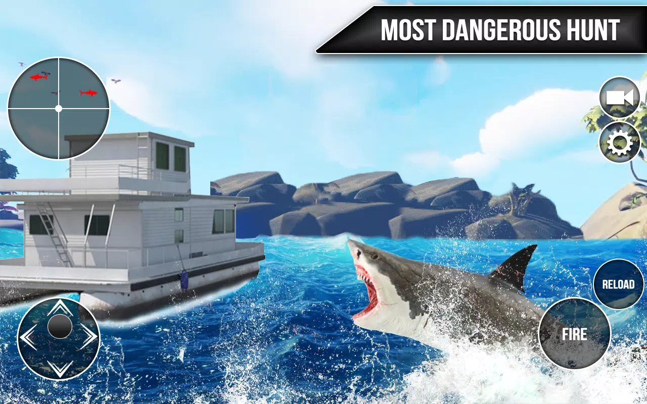 Wild Shark Fish Hunting game 스크린샷 1