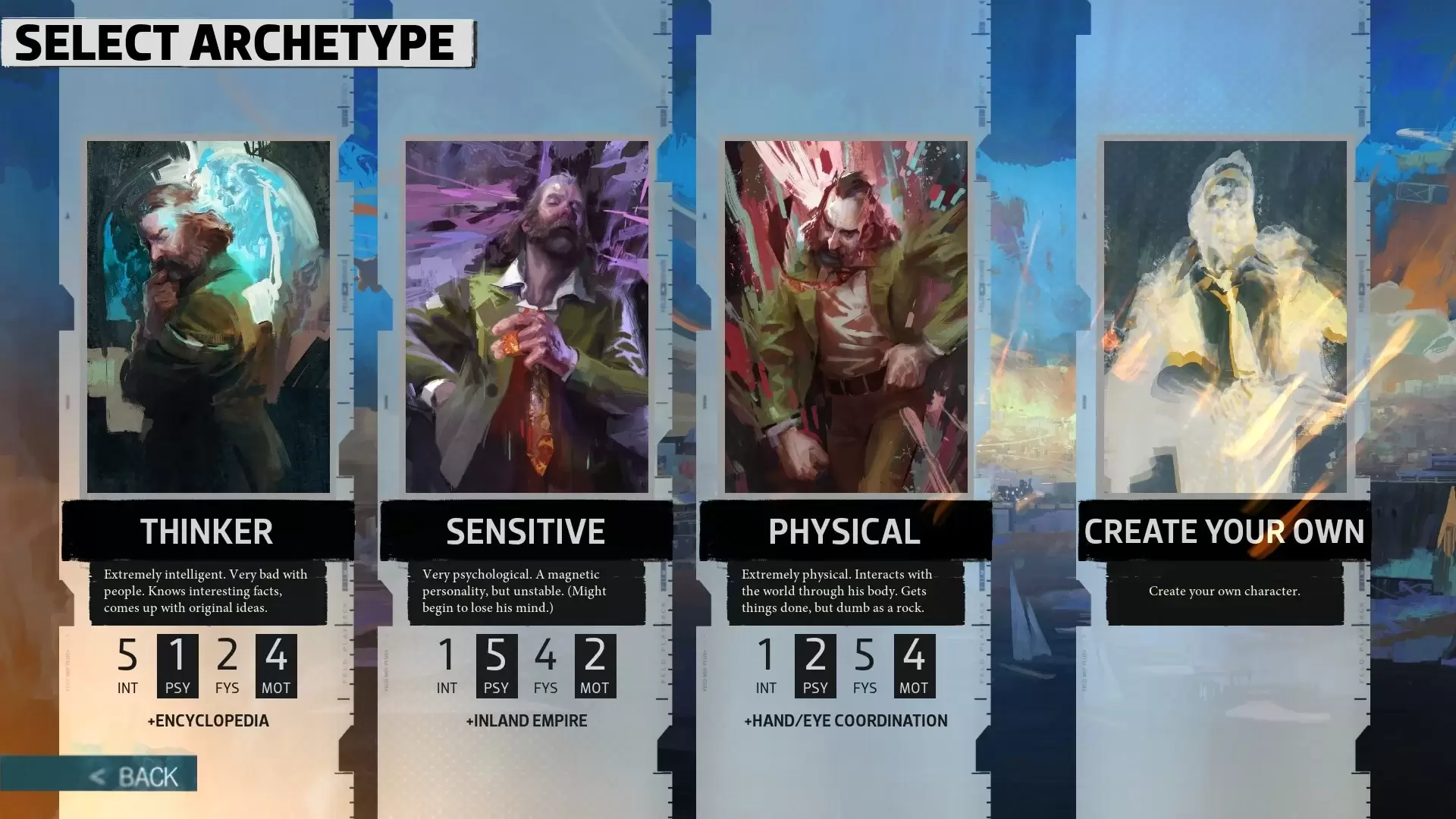 디스코 엘리시움: 캐릭터 생성과  롤플레이 가이드