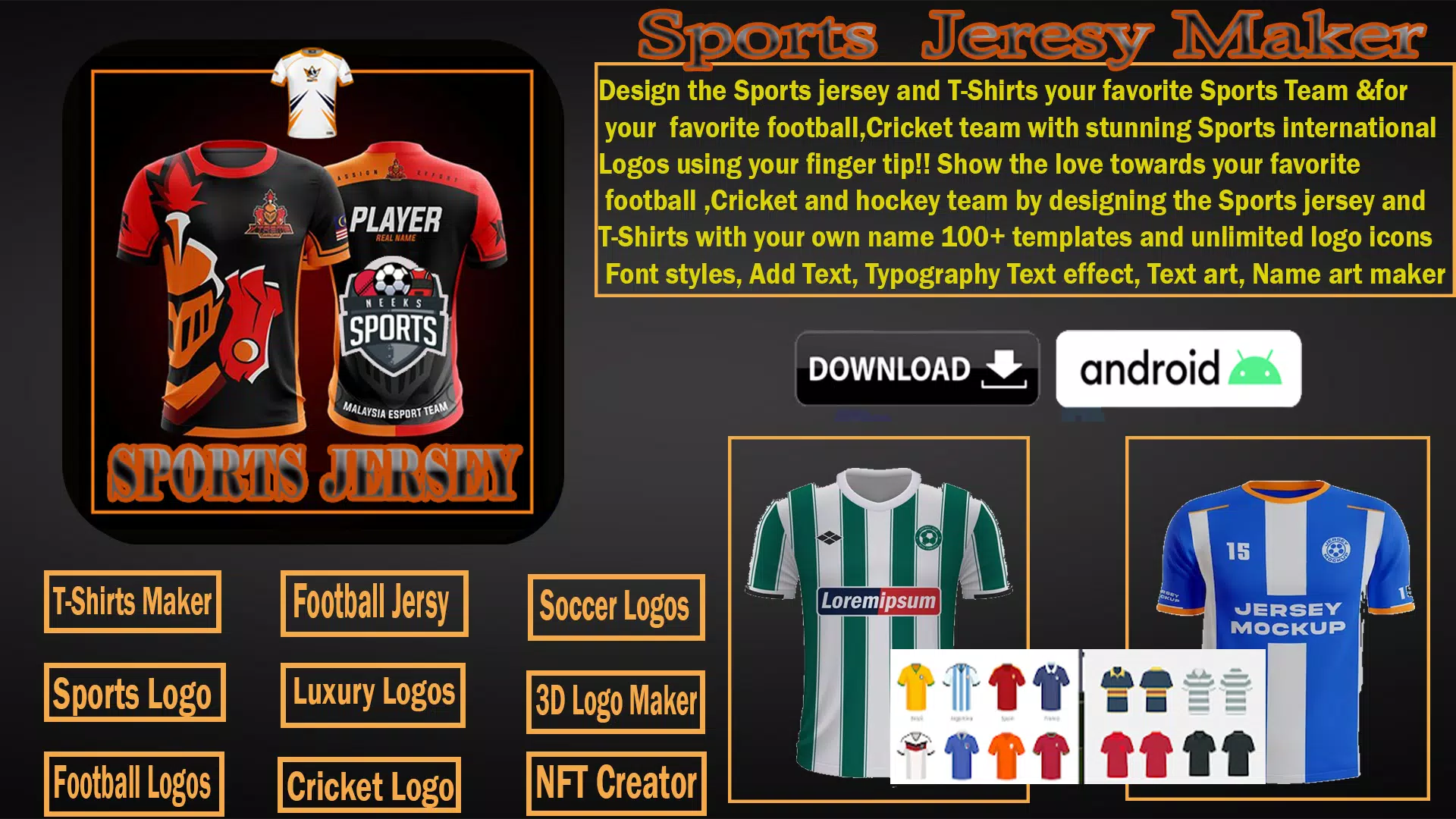 Sports Jersey Maker Captura de tela 0