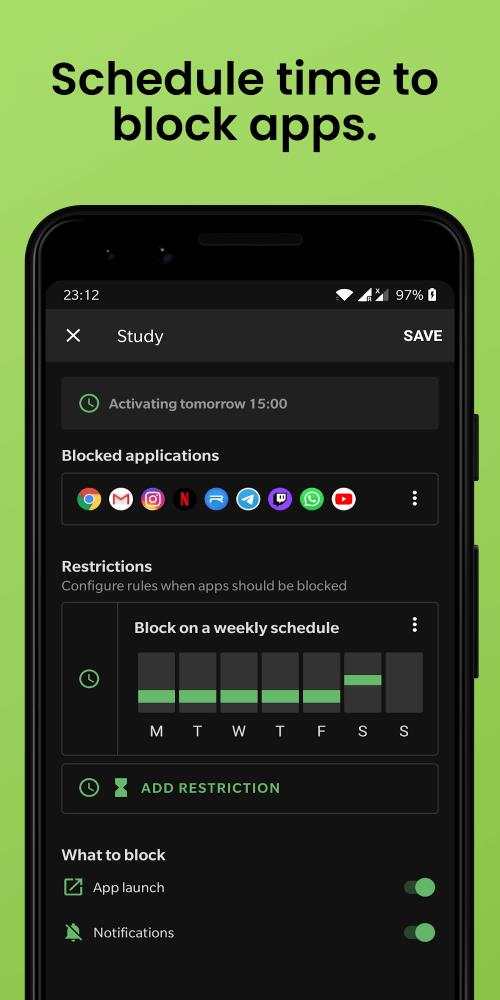 Block Apps & Sites | Wellbeing Screenshot 2