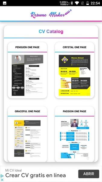 Resume Builder & CV maker :PDF Скриншот 0