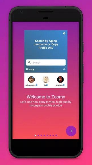 Zoomy for Instagram - Big HD profile photo picture Capture d'écran 0