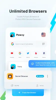 Pawxy - Fast VPN & Web Browser Capture d'écran 0