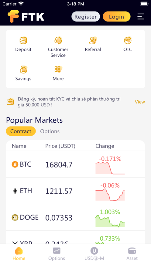 FTK Bitcoin & ETH Exchange Captura de tela 1