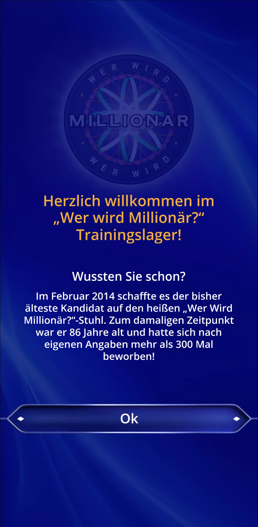 Wer wird Millionär? Training Captura de tela 0