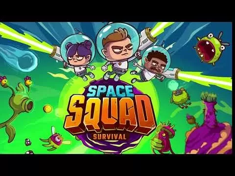 Space Squad Survival gameplay showing combat and base building